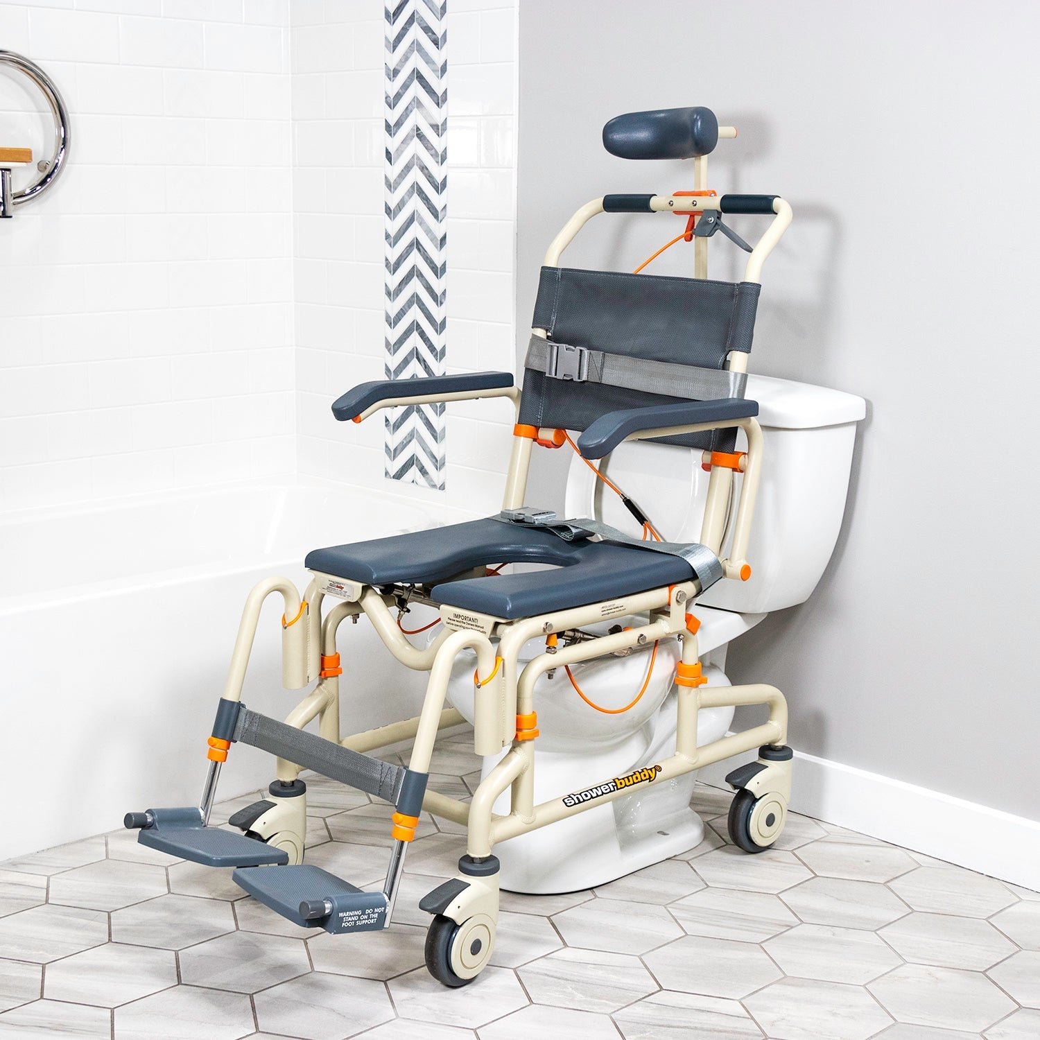 ShowerBuddy SB3T Roll-In Shower Chair with Tilt-SolutionBased