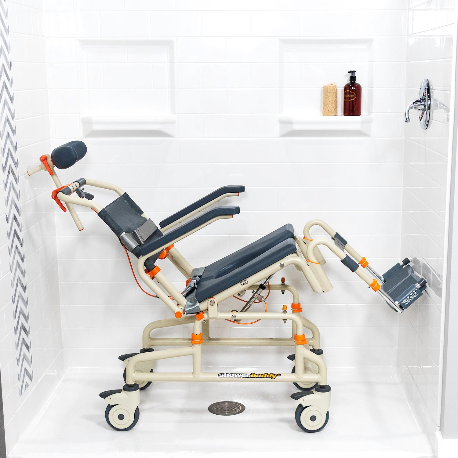 ShowerBuddy SB3T Roll-In Shower Chair with Tilt-SolutionBased